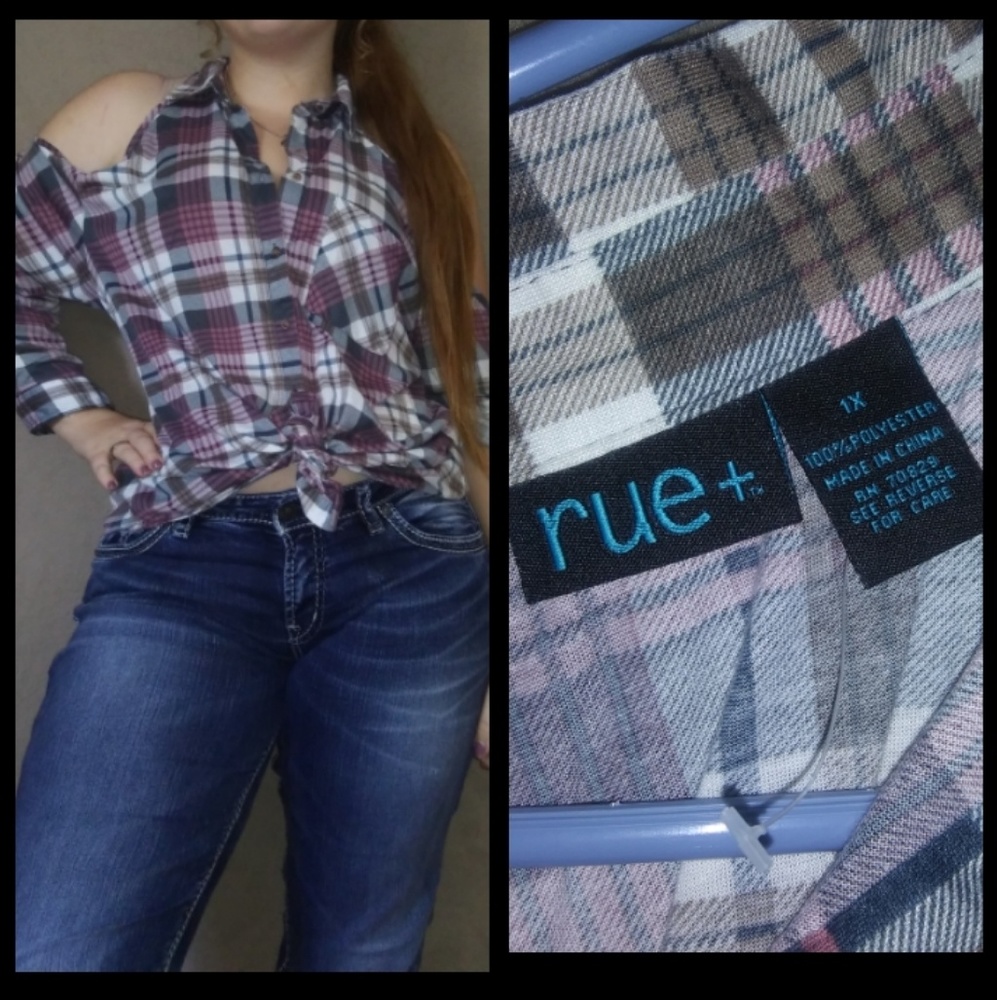 Plaid long sleeve button up